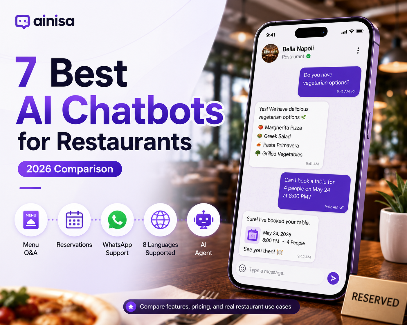 Les 7 meilleurs chatbots IA pour restaurants en 2026 - Comparatif