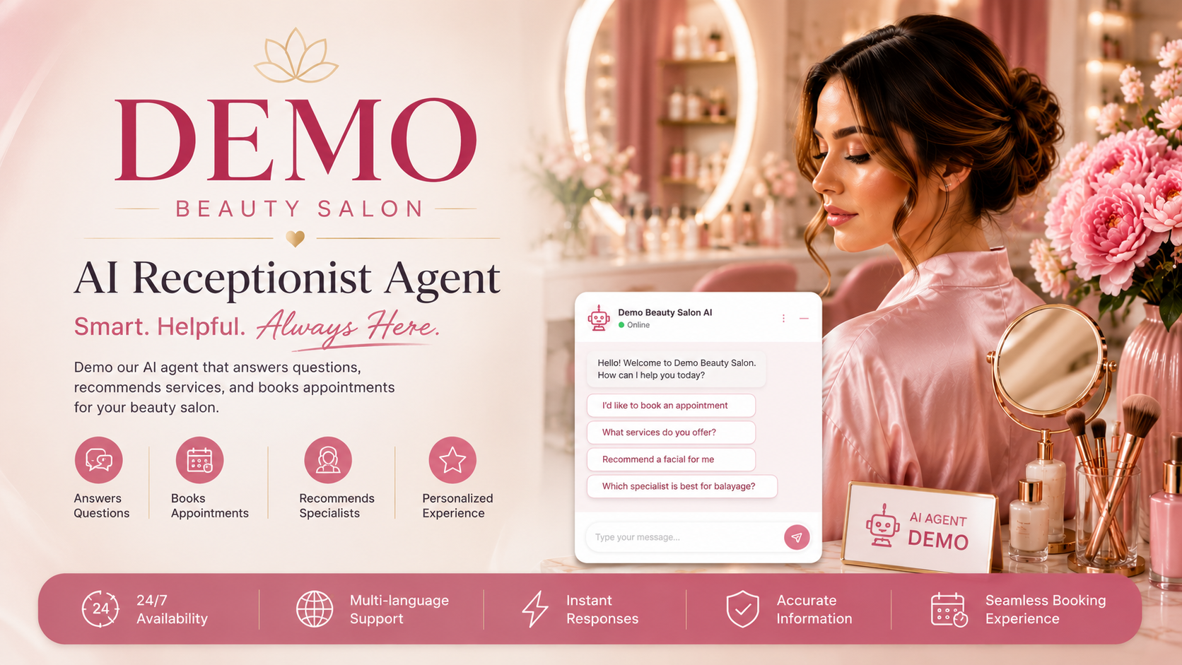 Agent IA pour les salons de beaut&eacute; et SPAs